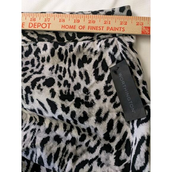 Worthington Animal Print Skirt Plus Size 22W New Leopard Cheetah Tiger Black - Picture 3 of 6